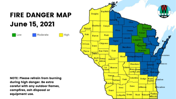 Two-thirds of Wisconsin counties under high fire danger, DNR says ...
