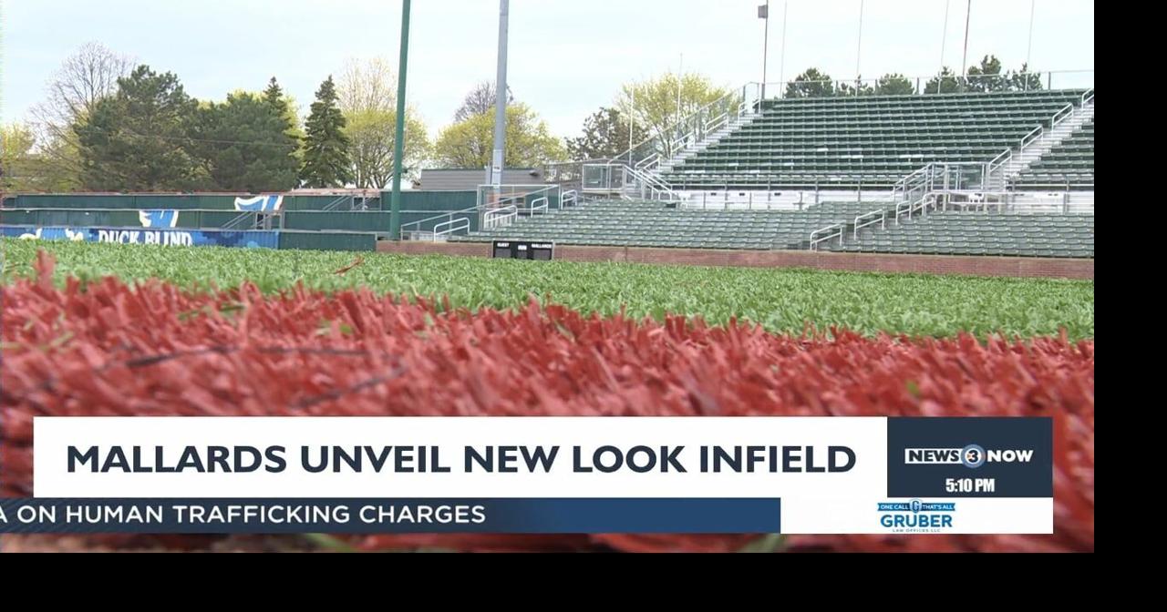 Mallards roll out new turf infield for 2024 season | Video ...