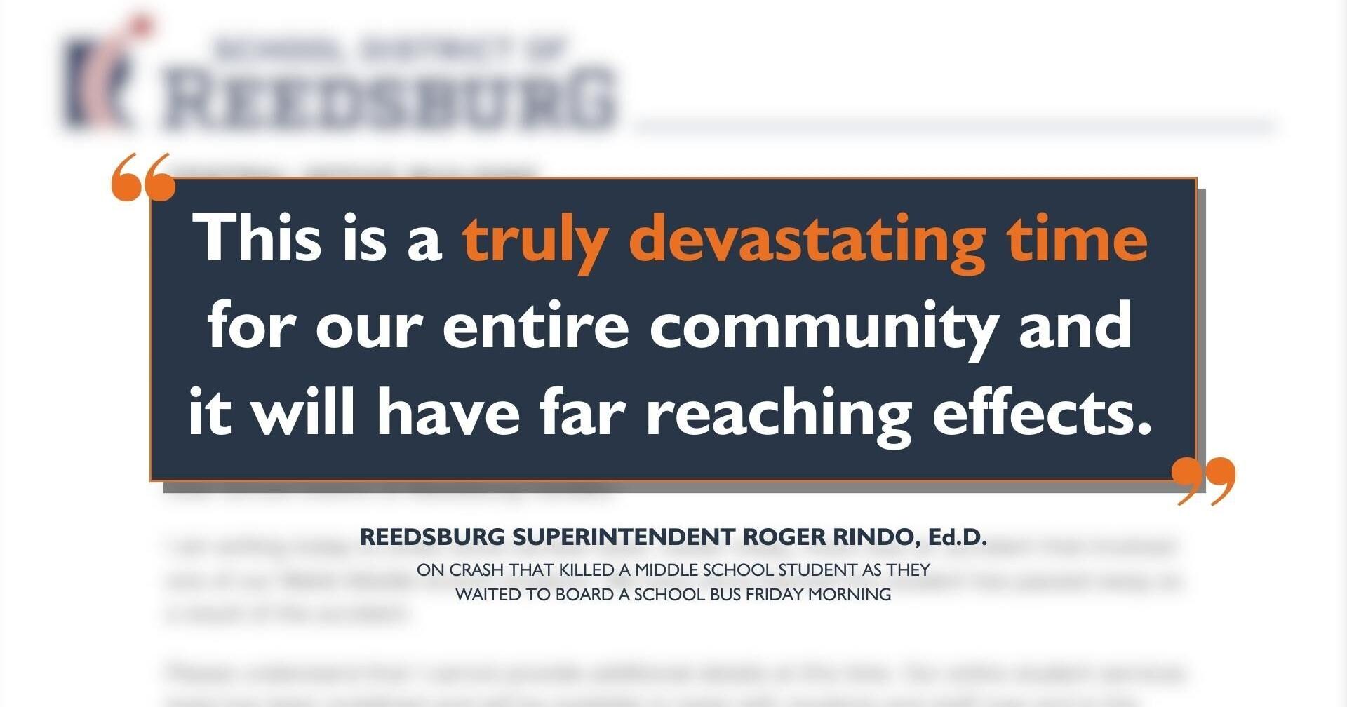 'A truly devastating time': Student killed while waiting to board school bus outside of Reedsburg - Vimarsana News