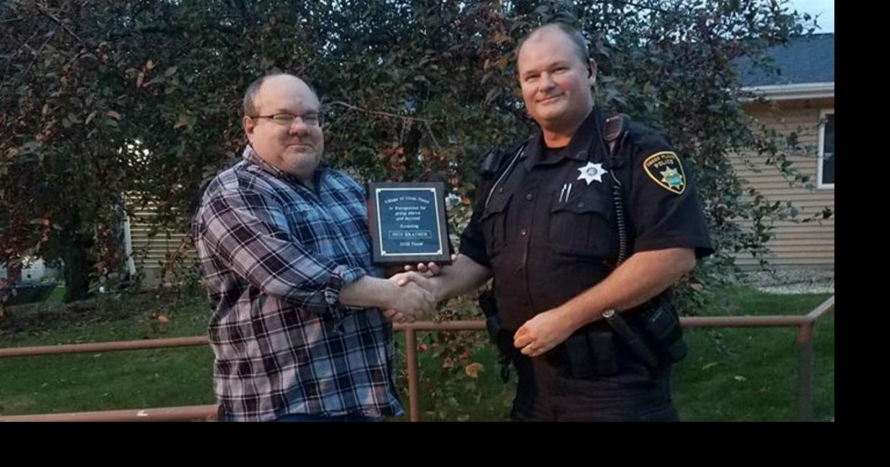 Cross Plains Village recognizes man for rescue assistance during August