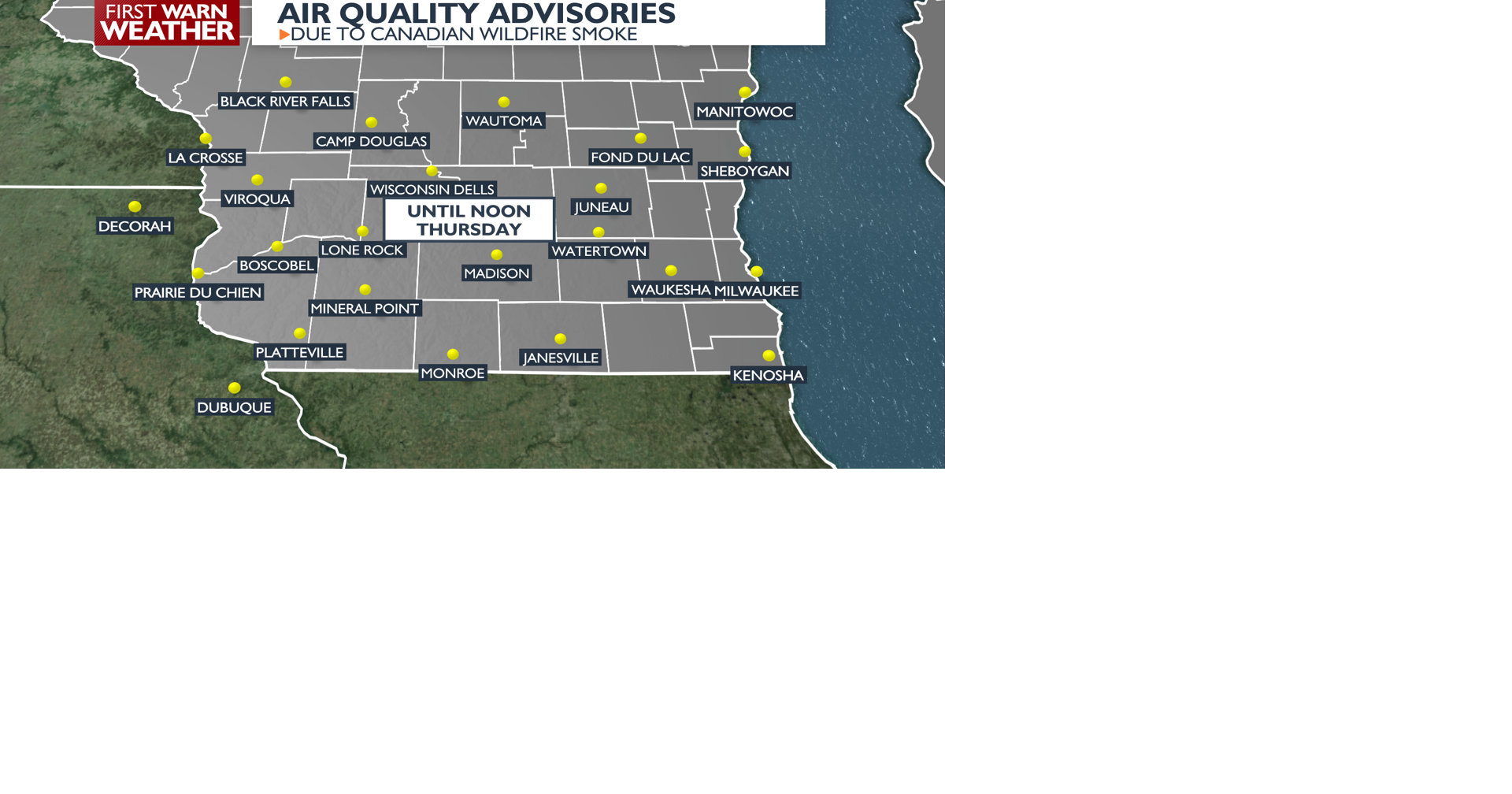 Hazy sun and poor air quality today due to wildfire smoke - Kelly