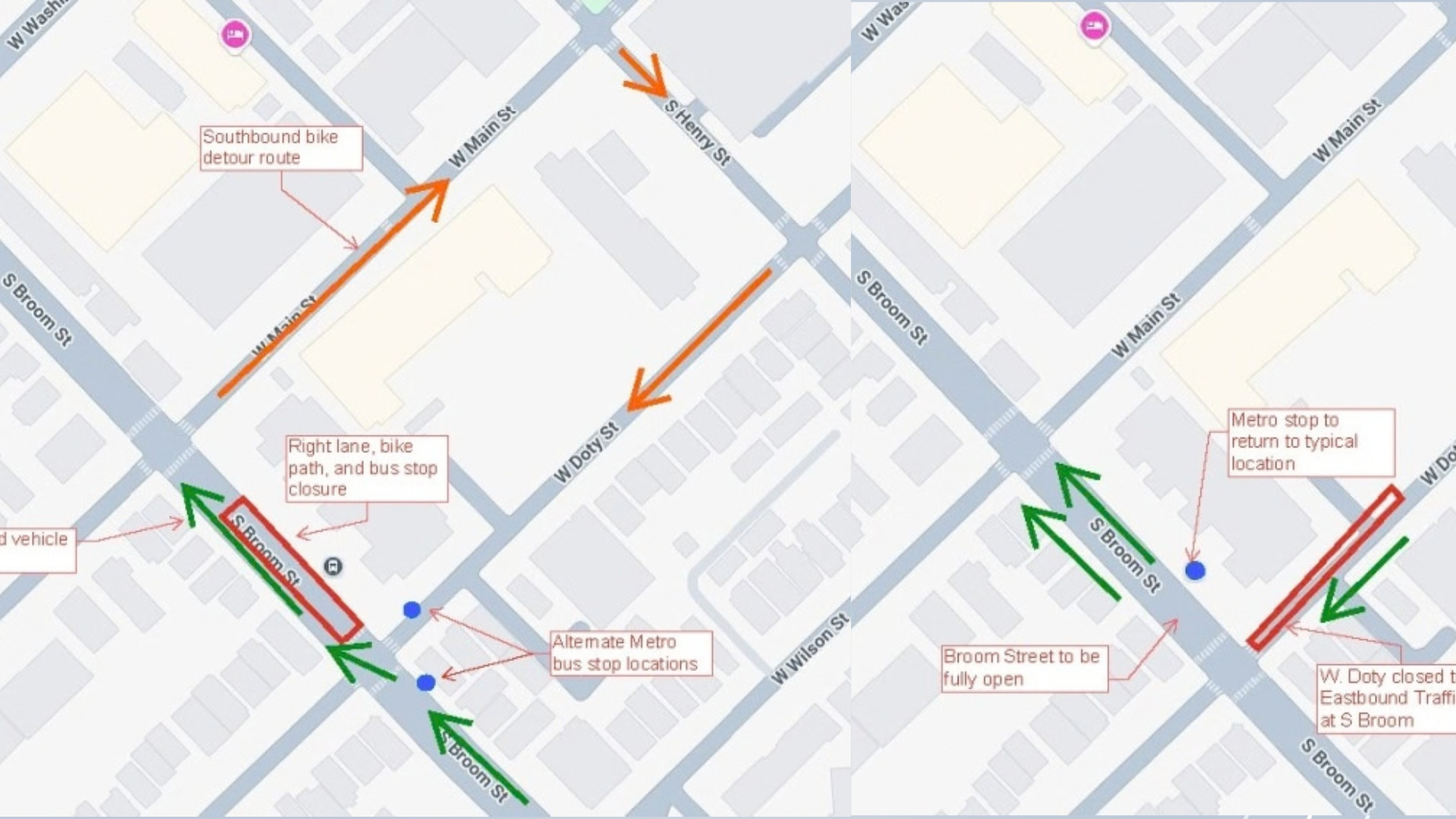 South Broom, West Doty streets temporary closing starting Monday | News ...