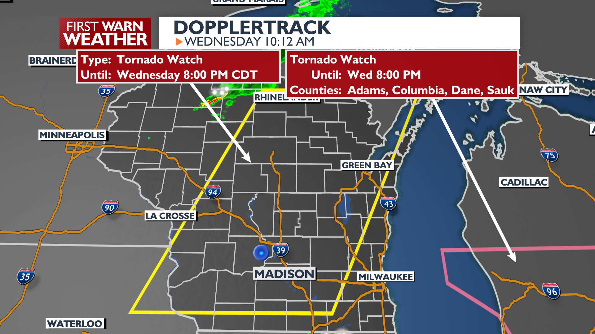 Tornado Watch issued for Wisconsin counties ahead of Wednesday evening ...