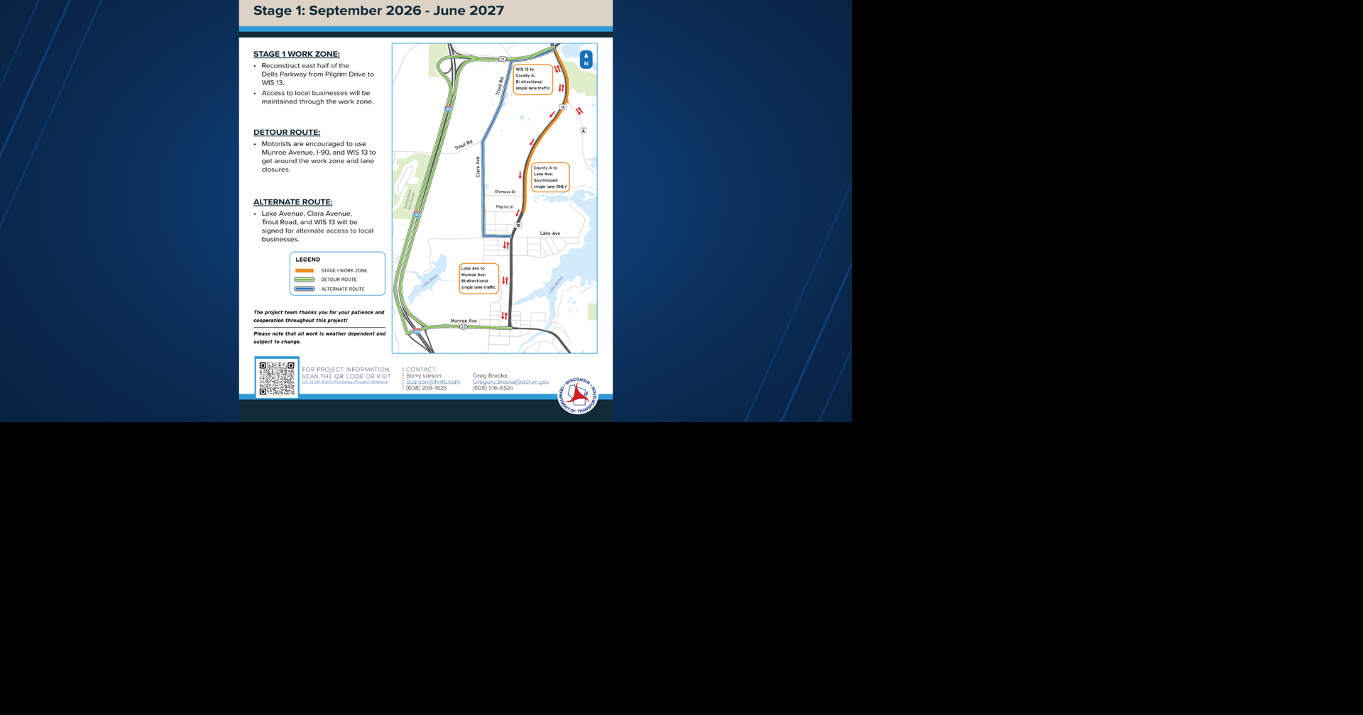 Wisconsin Dells Parkway reconstruction project beginning next week