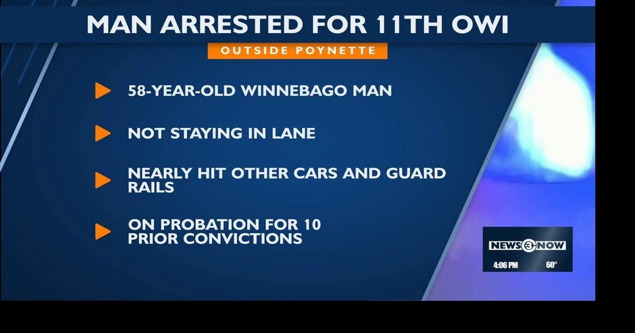 Winnebago man arrested for 11th OWI after nearly crashing | News ...