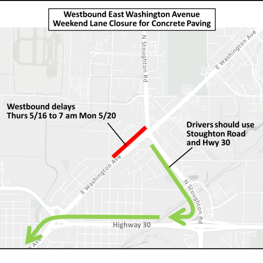 Concrete paving closes two lanes of westbound East Washington traffic - Vimarsana News