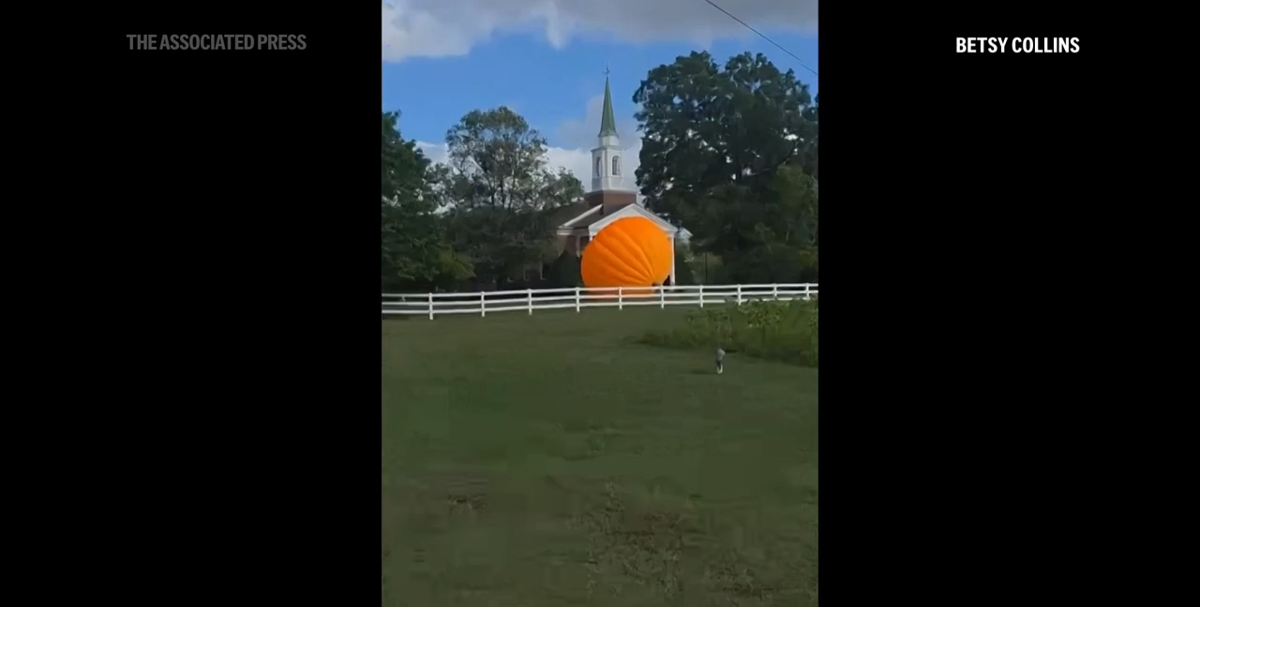 Giant inflatable pumpkin takes pre-Halloween flight | News ...