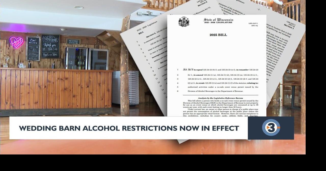 New alcohol regulation now in effect for Wisconsin's wedding barns
