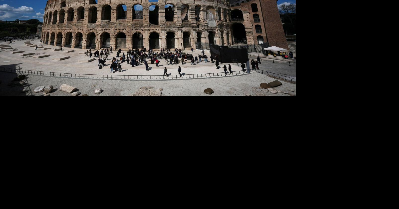 Rome's Colosseum gets a fresh look, recreating footprints of long-gone columns