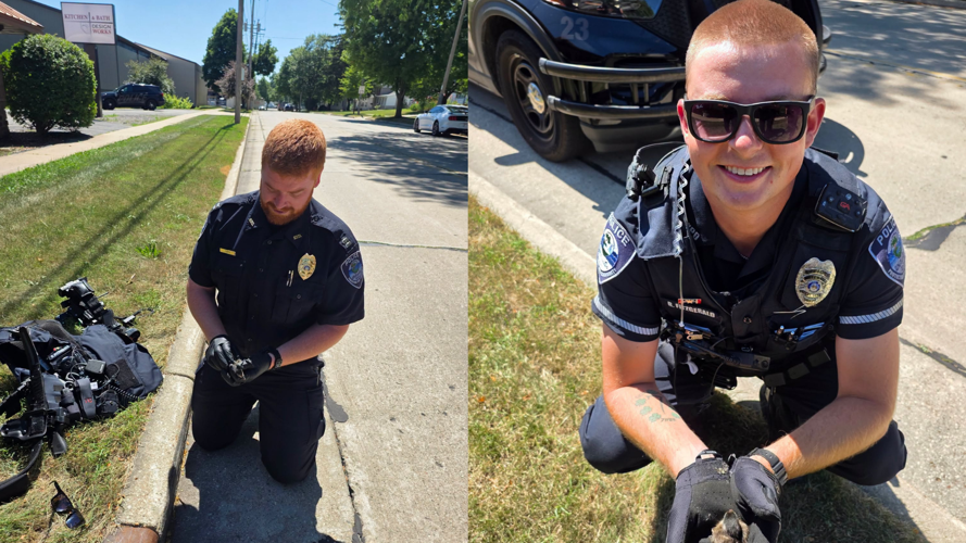 Whitewater police officers rescue stranded baby duck from sewer | News ...