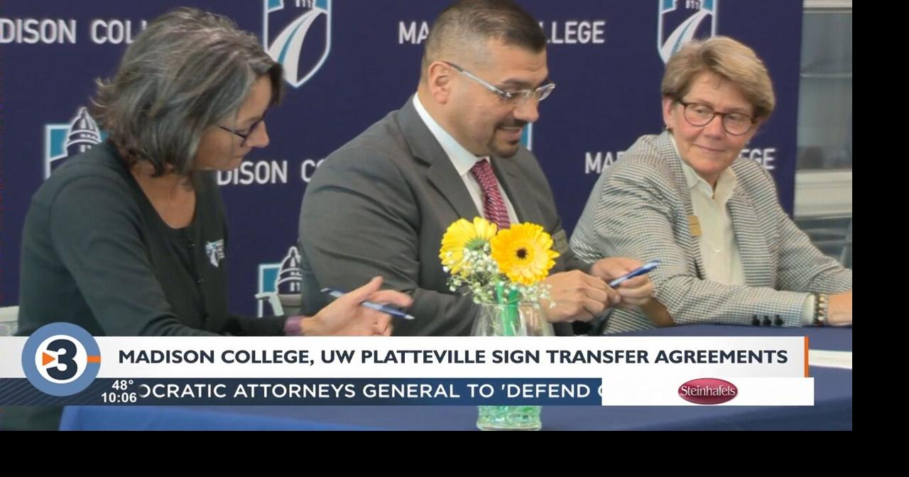 Madison College, UWPlatteville sign transfer agreements for trio of