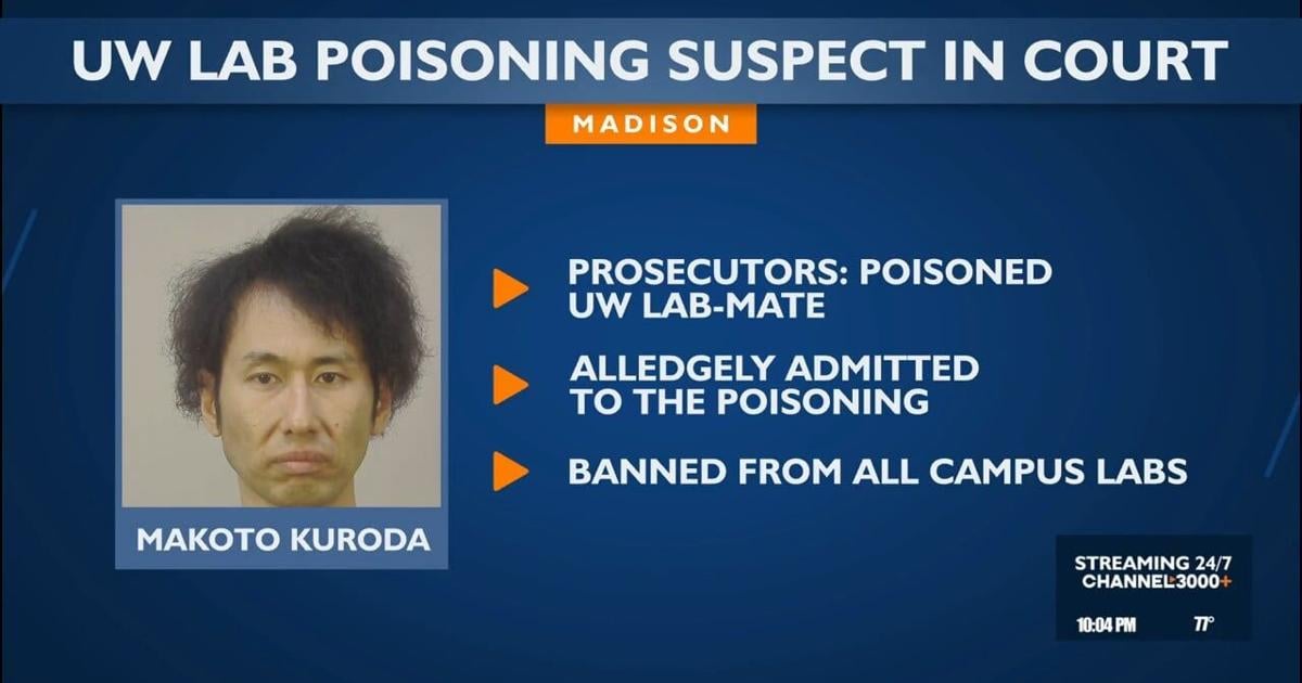 UW lab poisoning suspect in court