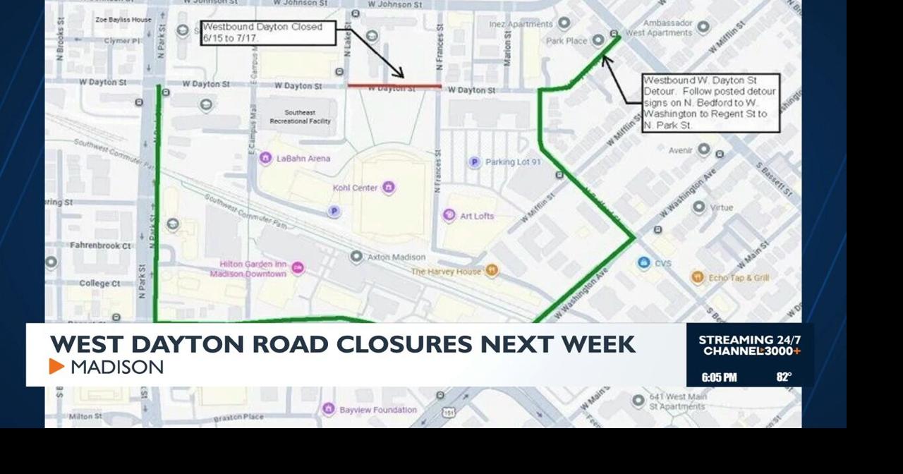 Road closures scheduled on West Dayton Street next week for sewer work ...
