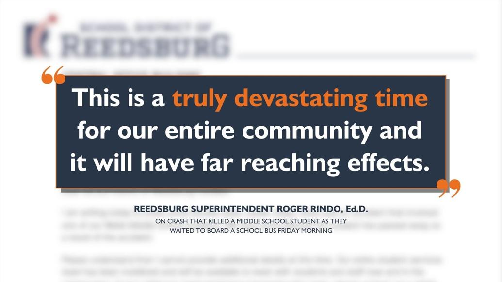 'A truly devastating time' Student killed while waiting to board school bus outside of