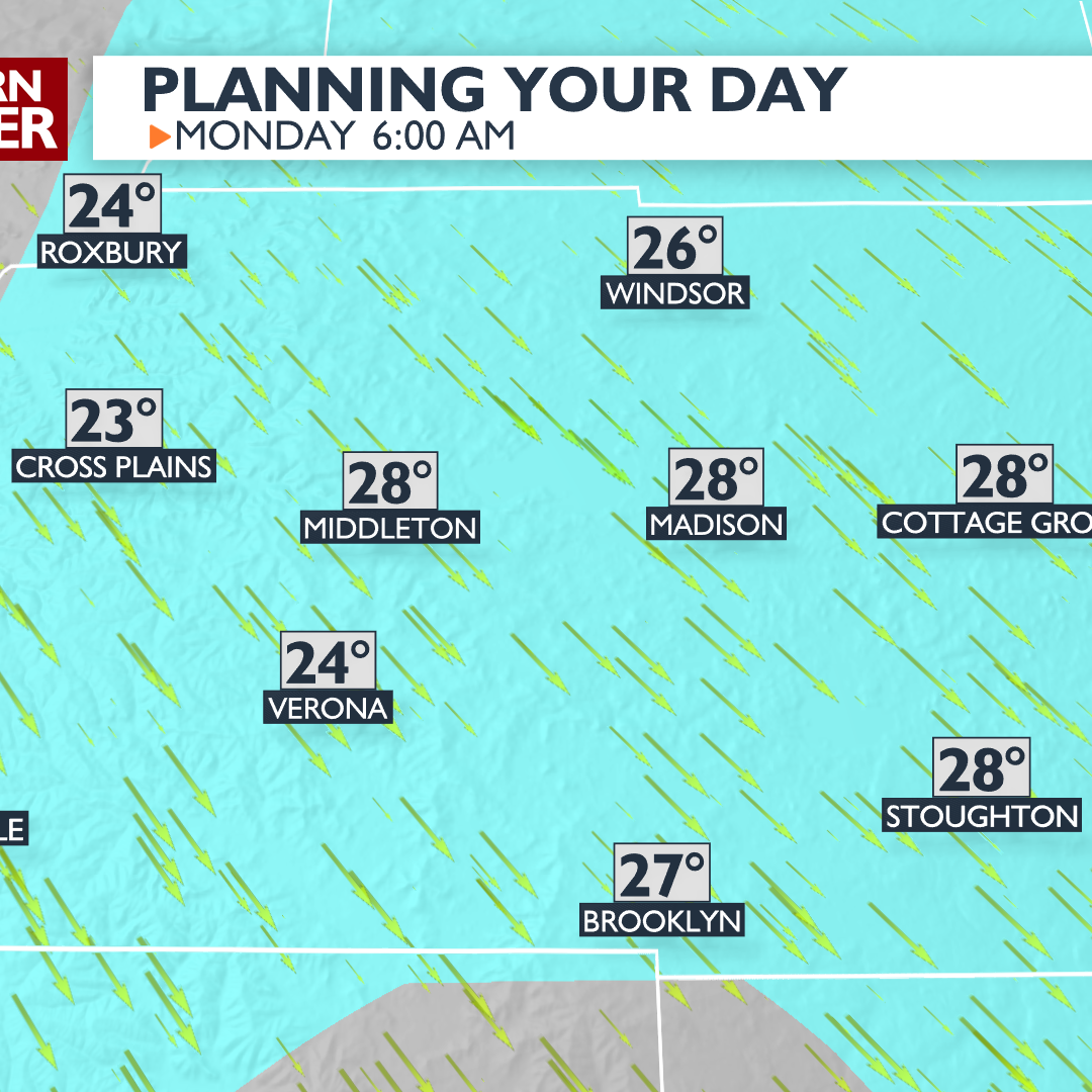 Tuesday Early Afternoon Update: Pesky clouds, flurries, sprinkles