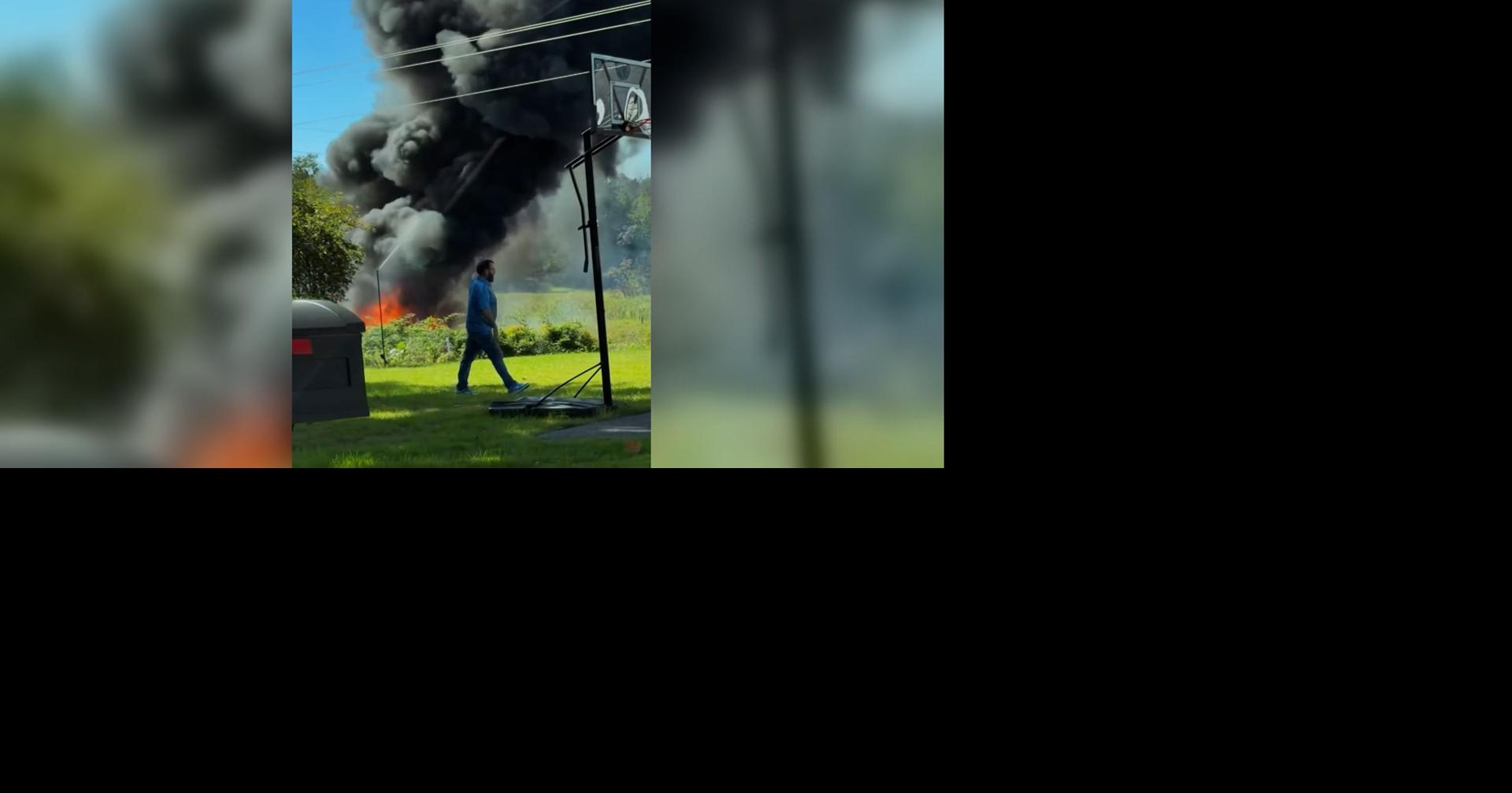 Military F-16 fighter jet crashes and bursts into flames in Michigan ...