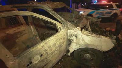PHOTOS: Madison squad car set on fire, destroyed by violent protesters