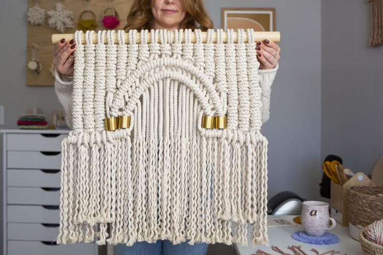 Cara is one of my largest macrame wall hangings. Made on a choke