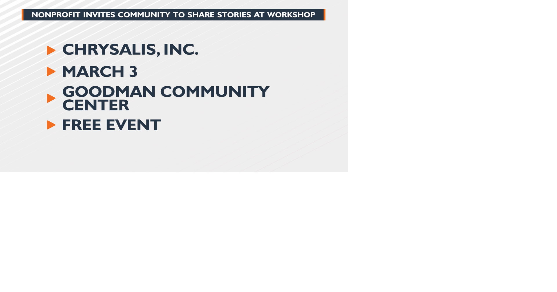 Local nonprofit invites community to share stories at 4th annual workshop