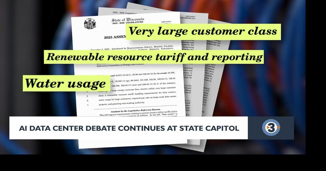 Wisconsin assembly passes Republican bill to regulate AI data centers