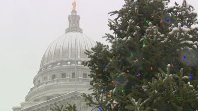 Snowy Wisconsin State Capitol holidays