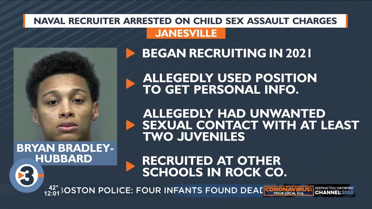 Naval recruiter arrested on child sexual assault charges in Janesville