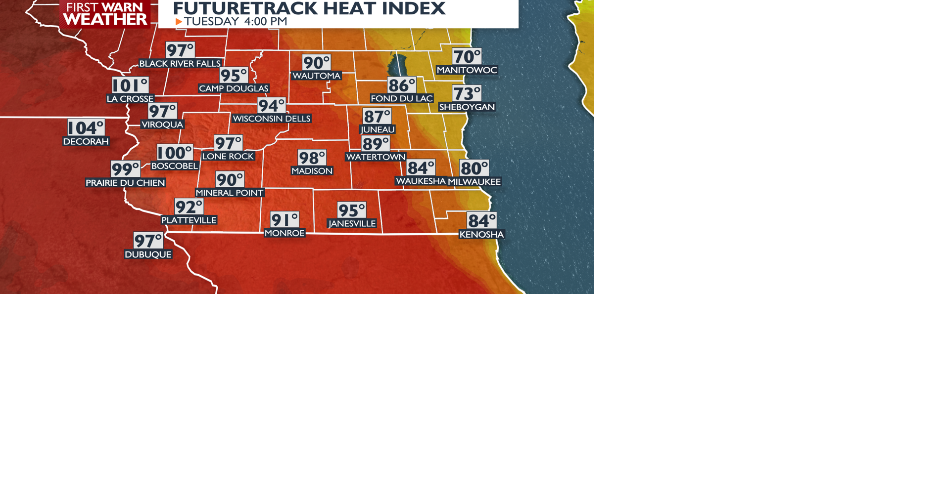 ALERT DAYS Tuesday through Thursday for dangerous heat and … – Channel3000.com – WISC-TV3