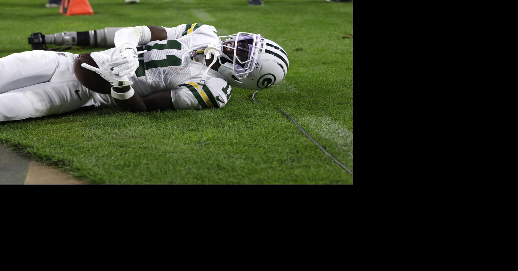 Packers receiver Jayden Reed breaks collarbone on nullified TD catch ...