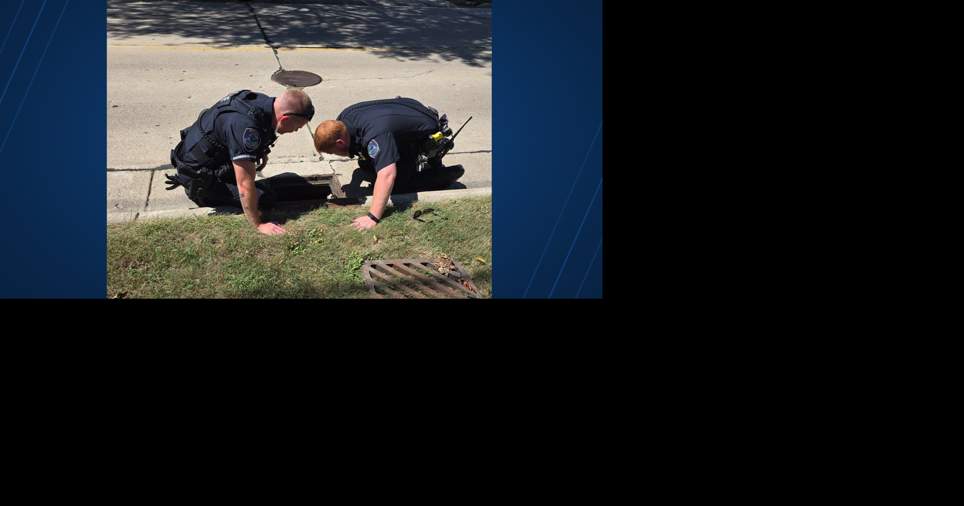 Whitewater police officers rescue stranded baby duck from sewer