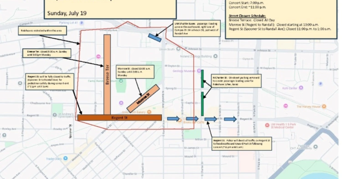 Street closures expected for AC/DC concert at Camp Randall