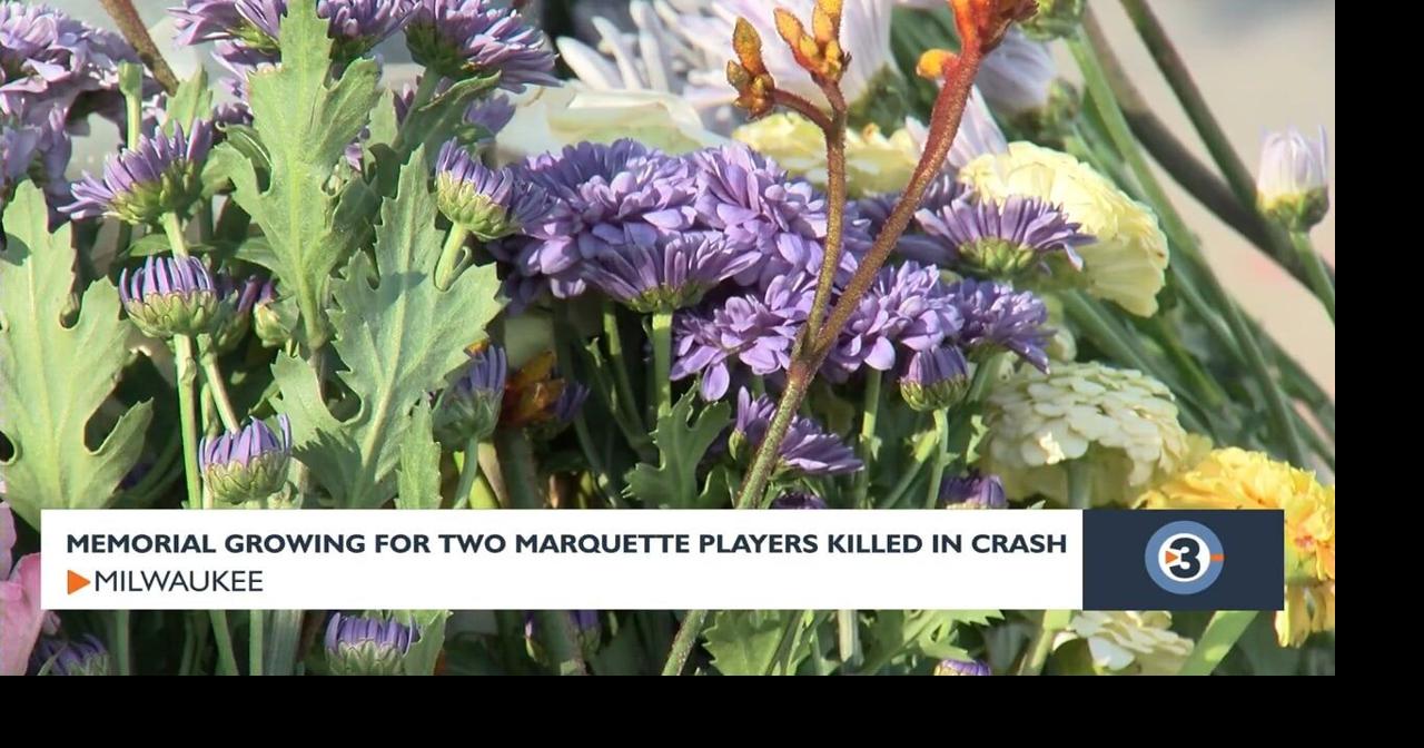 Memorial growing for two Marquette athletes killed in a crash | Video ...