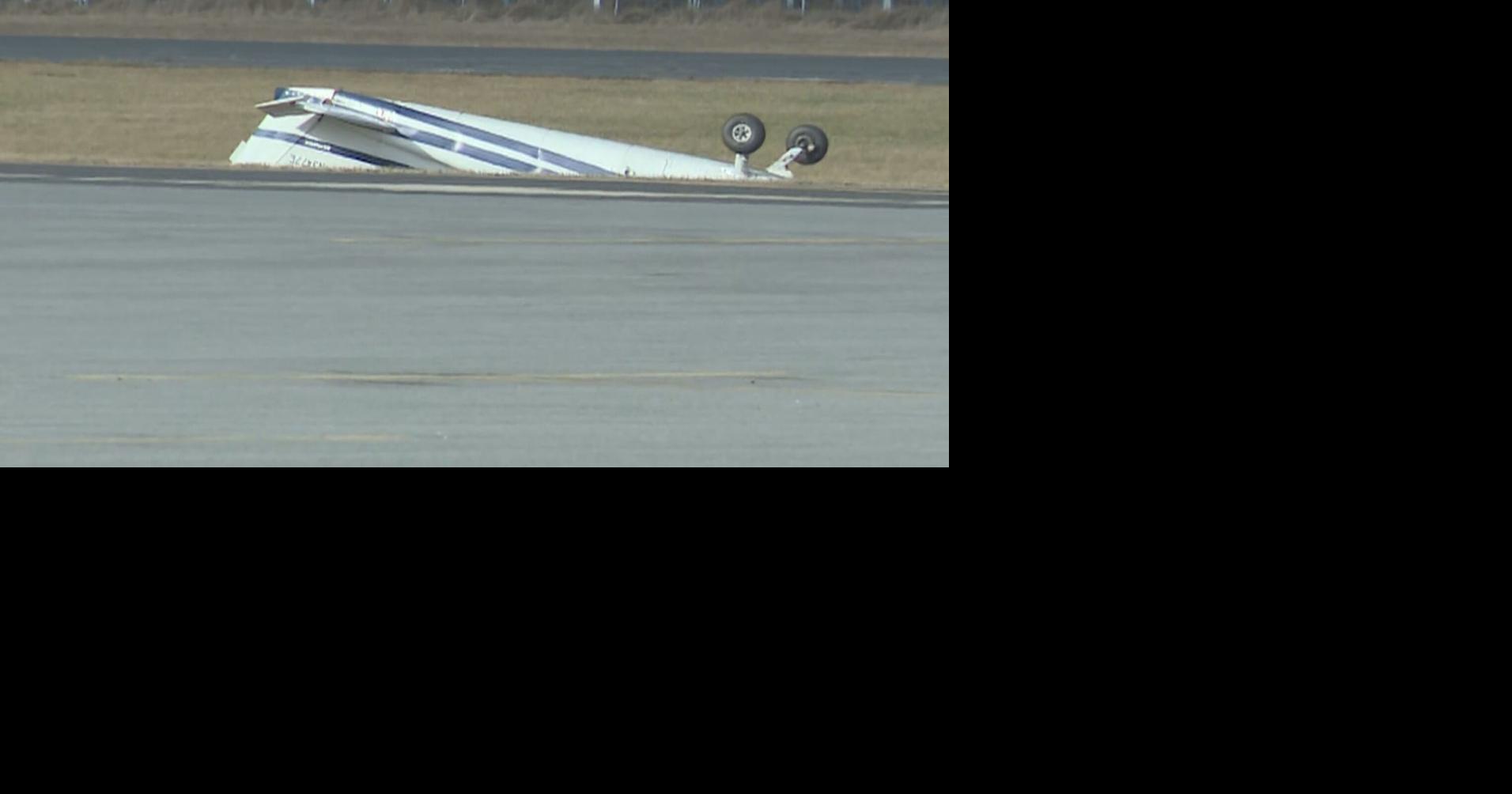 Plane flips over while taxiing at Middleton airport