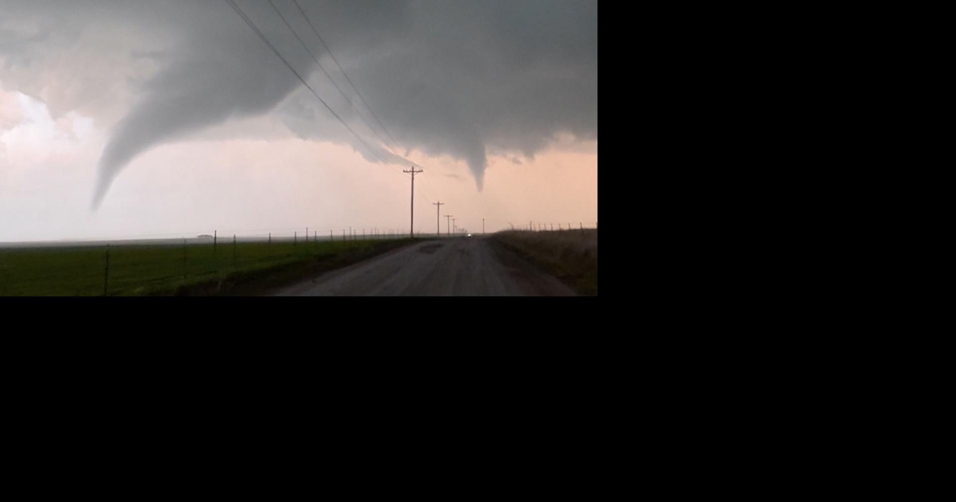 Twin tornadoes spotted in northern Oklahoma