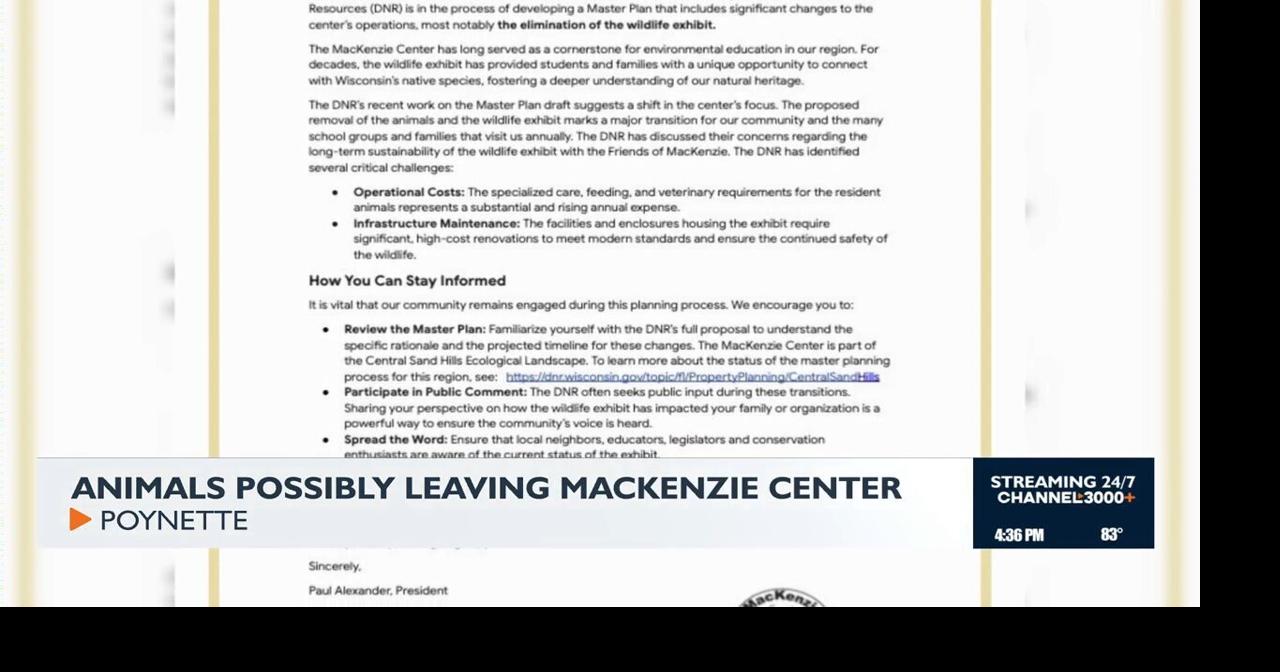 DNR plan could close MacKenzie Center wildlife exhibit