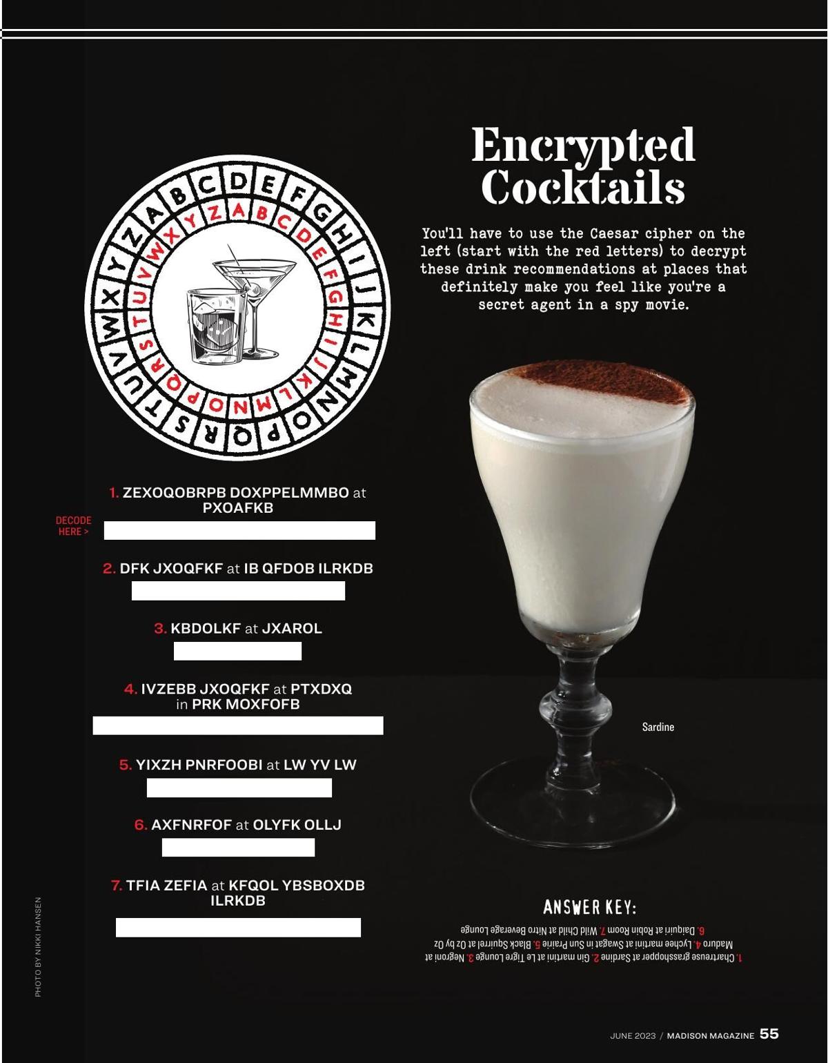 Encrypted Cocktails