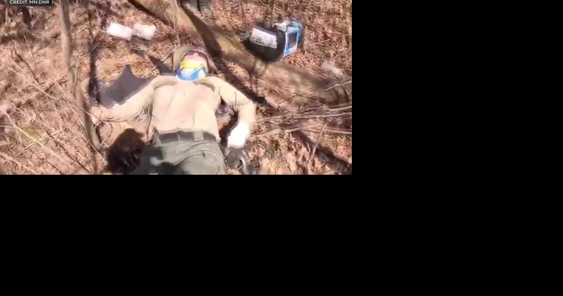 DNR officer's extrication by Minnesota Air Rescue Team caught on video