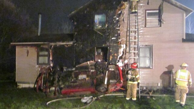 PHOTOS: Fire damages house after car crashes into it | Crime news ...