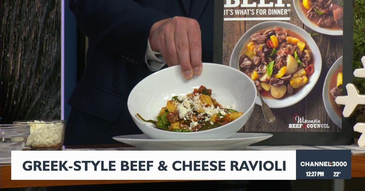 Wisconsin Beef Council’s Recipe for Greek-Style Beef and Cheese Ravioli ...
