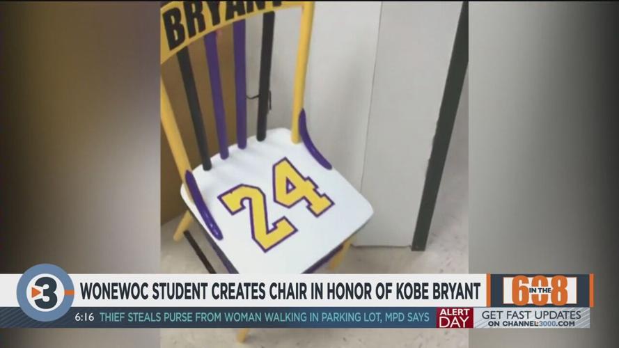 In the 608 Wonewoc student creates chair in honor of Kobe Bryant