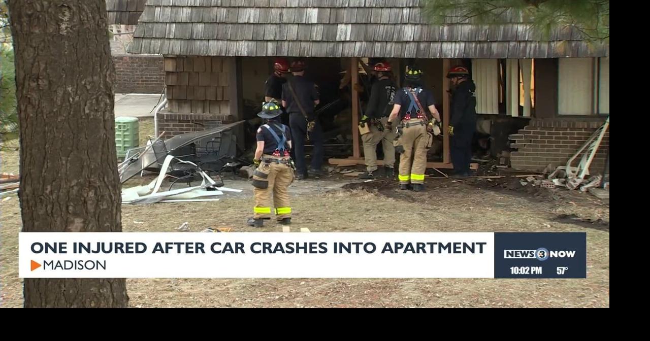 Impaired driver taken to hospital after crashing into Madison apartment ...
