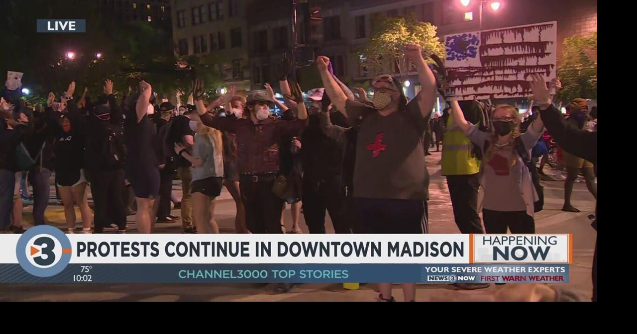 Several protesters continue to gather in downtown Madison despite ...