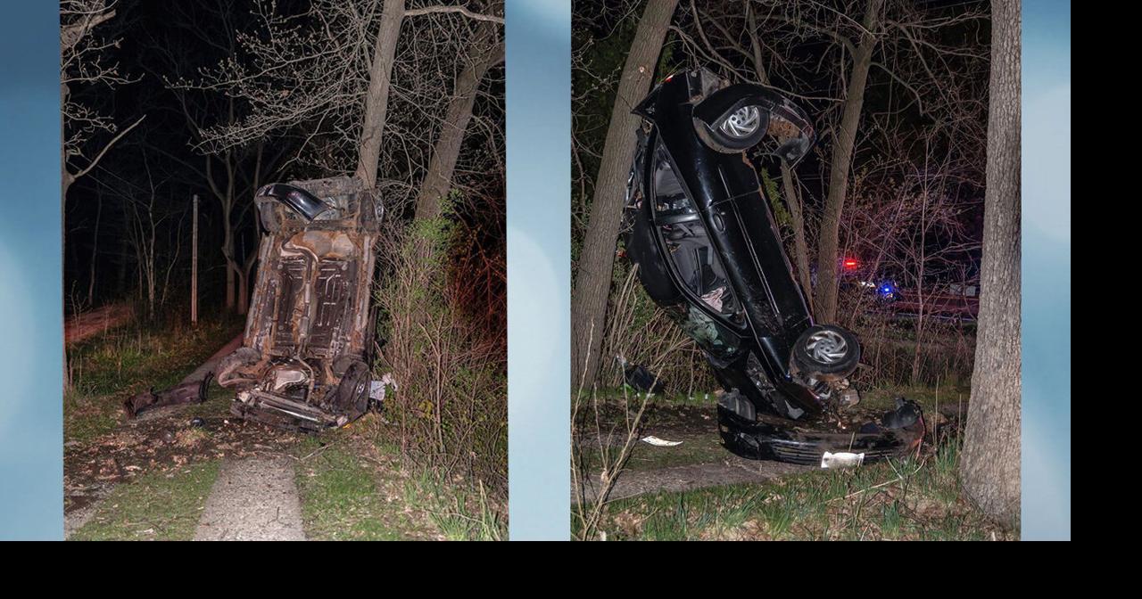 1 injured in town of Beloit crash, car found pinned against tree