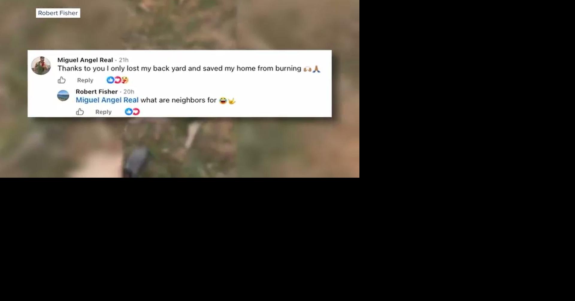 'Hero' neighbor uses garden hose to keep fire from spreading