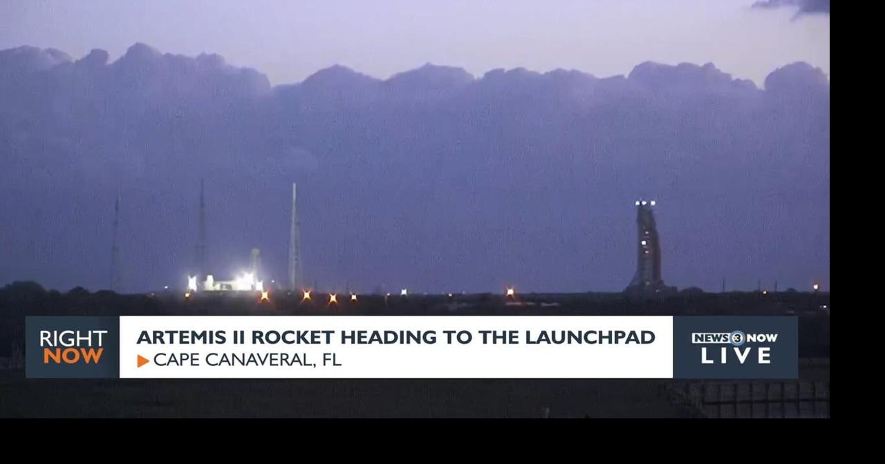 Artemis II rocket begins trip to launchpad ahead of mission | Video ...