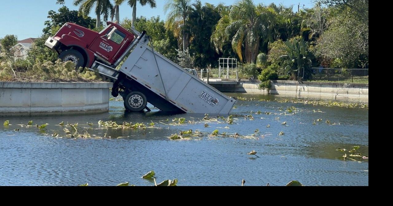 'You don't see this every day': Construction truck falls into Florida canal
