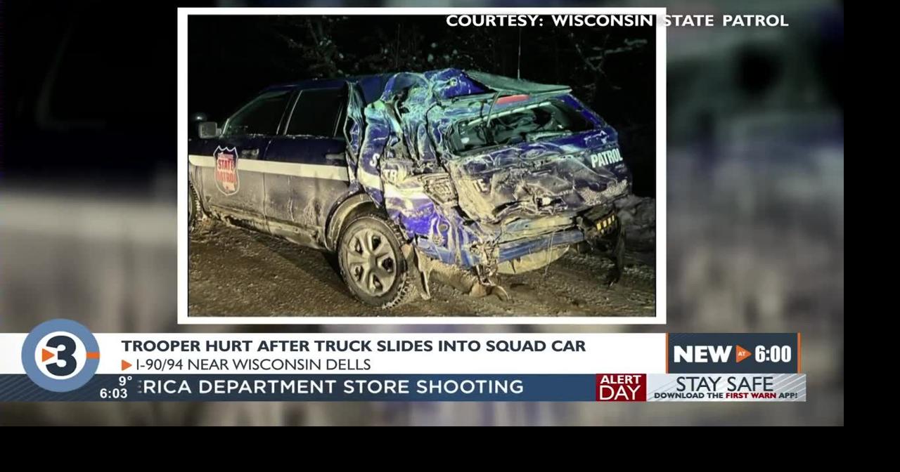 State Trooper hurt after truck slides into squad car near Wisconsin ...