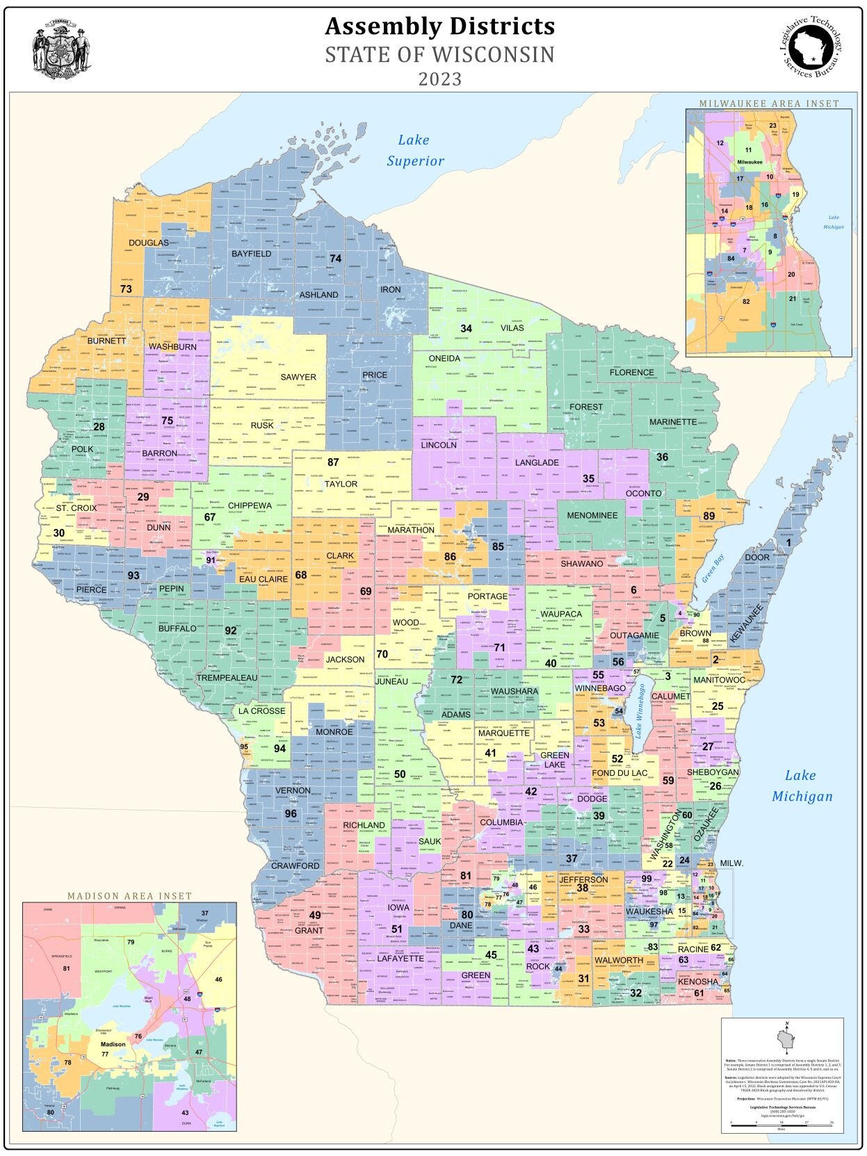 Map Current Wisconsin Assembly District Map 4762