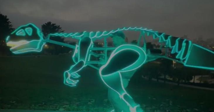 Lawyer brings "Doloresaurus" to life for prehistoric Halloween