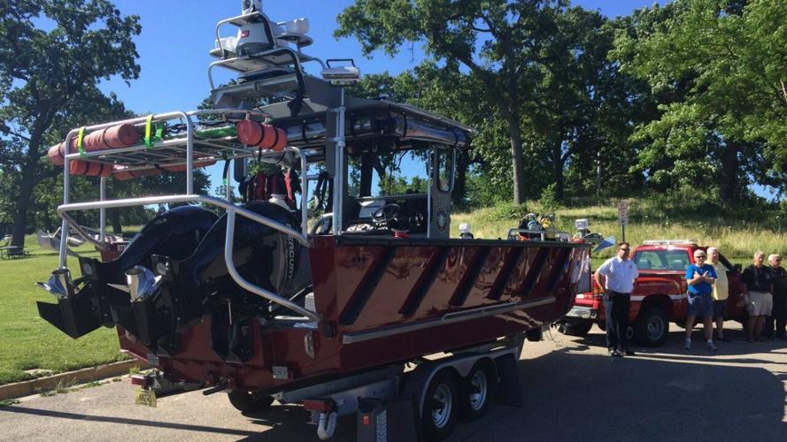 PHOTOS Fire dept. launches new lake rescue boat on Lake Monona News