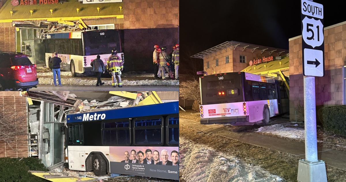 Madison Bus Driver Madison Metro bus collides into Asian House, passenger allegedly pushes ...